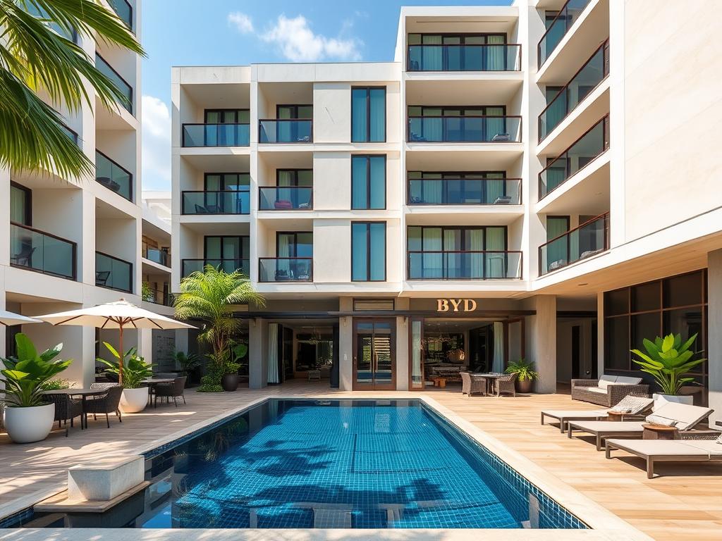 BYD Lofts Boutique Hotel swimming pool and exterior, a luxury apartment-style Phuket friend friendly hotel BYD Lofts Boutique Hotel swimming pool and exterior, a luxury apartment-style Phuket friend friendly hotel