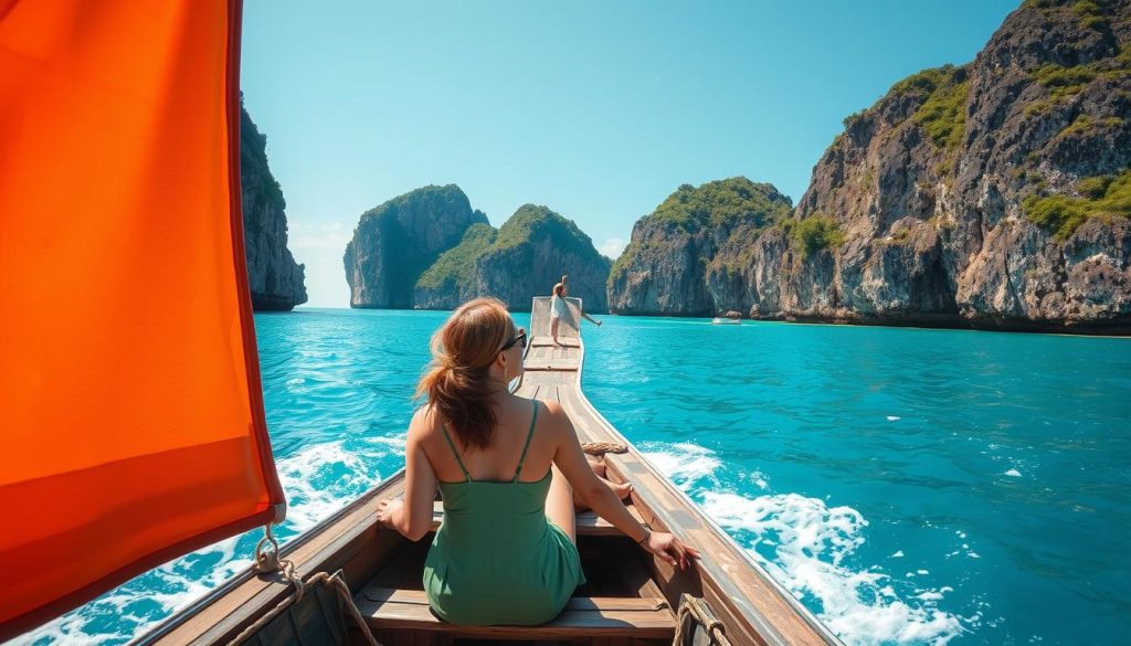 Friends on boat tour near Phi Phi Islands - Phuket travel guide experiences