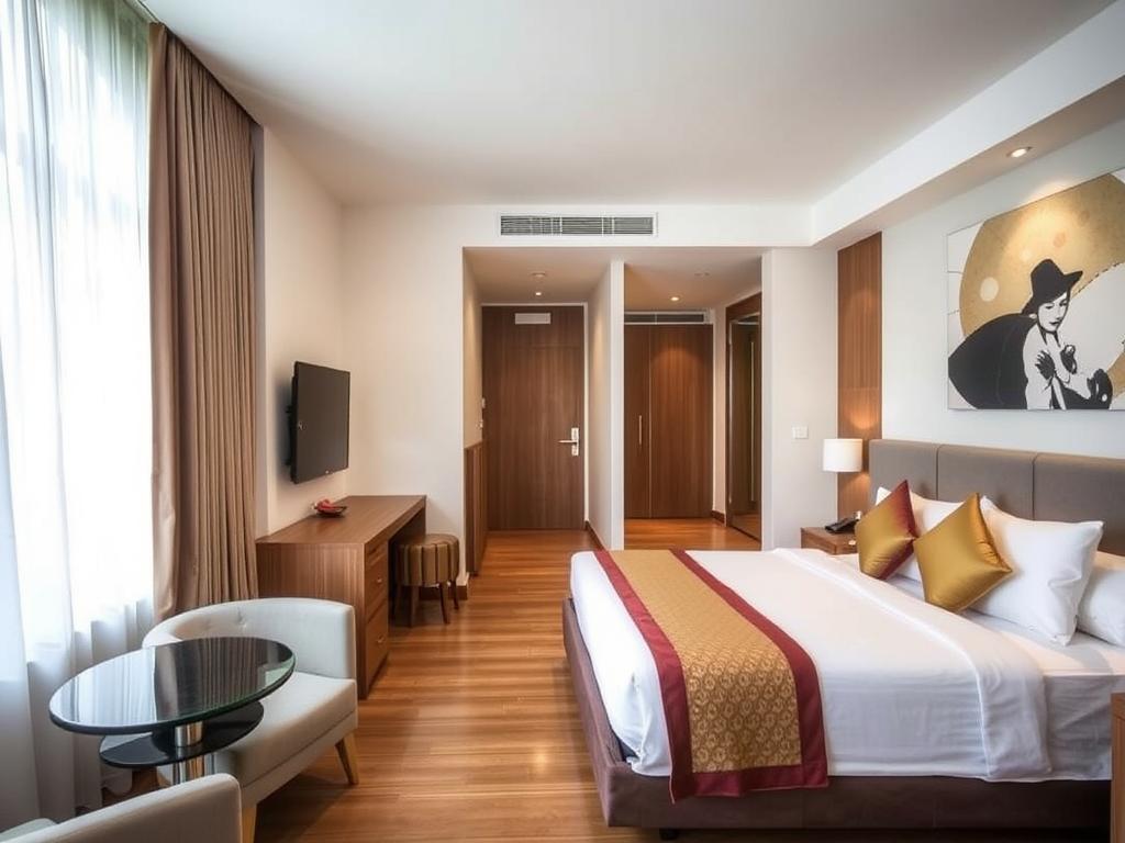 Interior of a modern hotel room at Sleep with Me Hotel in Patong Modern hotel room in Patong
