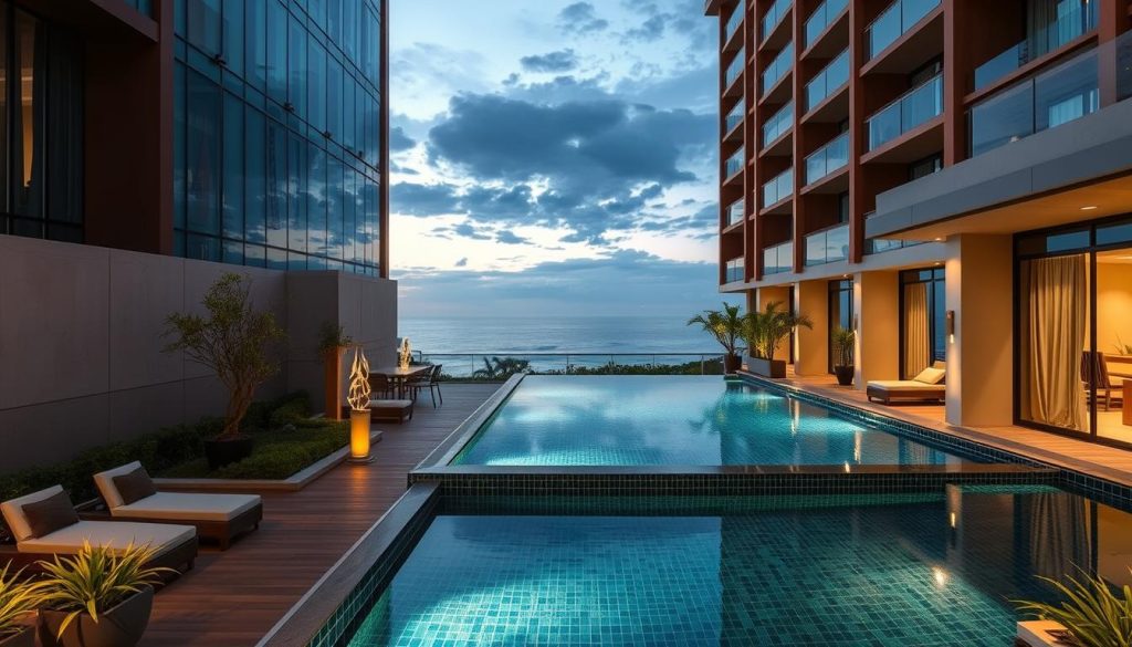 Luxury hotel near Walking Street Pattaya with ocean view, ideal accommodation for young travelers in the city