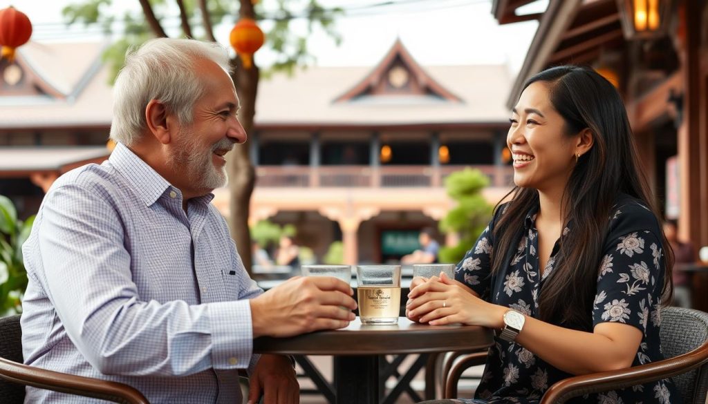 Young travelers enjoying conversation at a Chiang Mai cafe best travel apps in chiang mai for meeting fellow travelers
