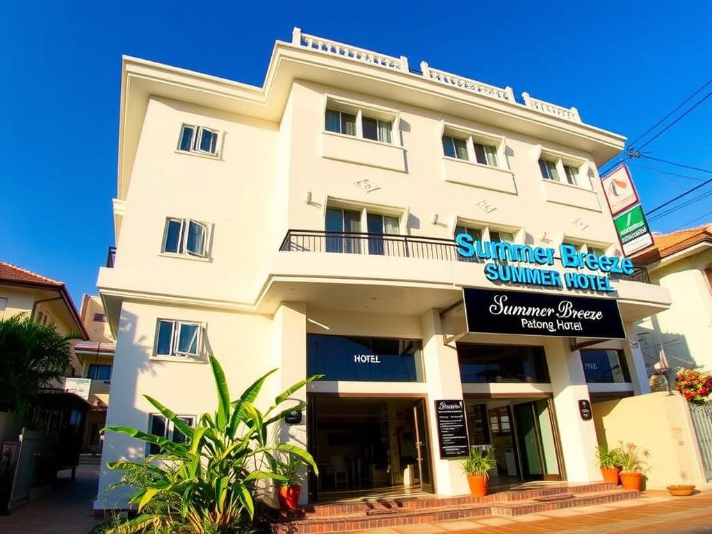 Summer Breeze Hotel exterior and entrance in Patong, a reliable mid-range Phuket friend friendly hotel Summer Breeze Hotel exterior and entrance in Patong, a reliable mid-range Phuket friend friendly hotel