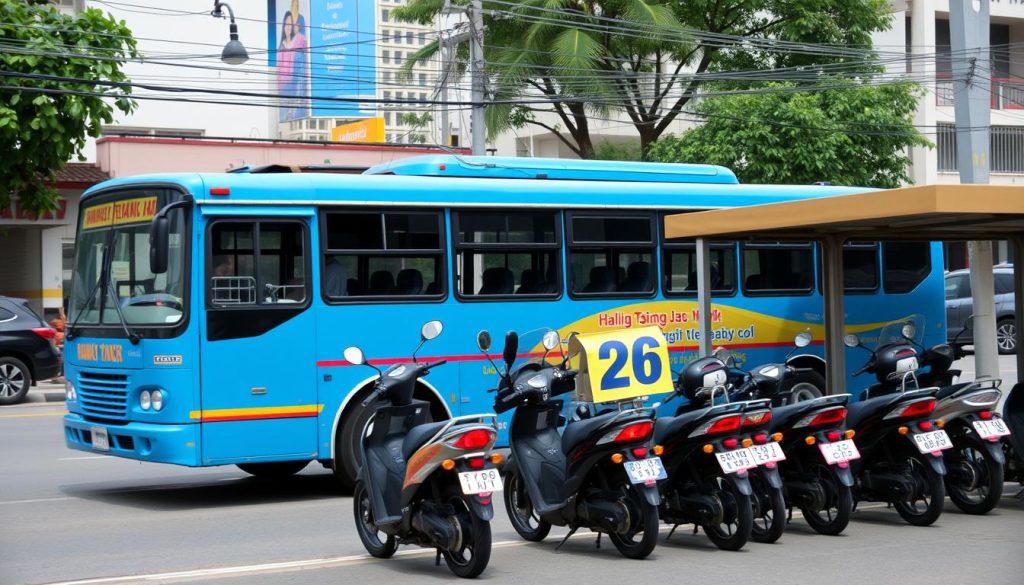 Transportation options in Pattaya including songthaew (baht bus) and motorbike taxis Transportation options in Pattaya including songthaew (baht bus) and motorbike taxis