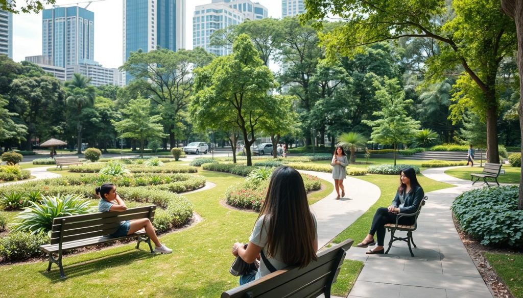 Meeting people in Manila in a relaxed outdoor setting