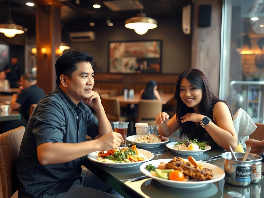 Casual lunch at a restaurant in Manila Cost of exploring nightlife in Manila for young travelers