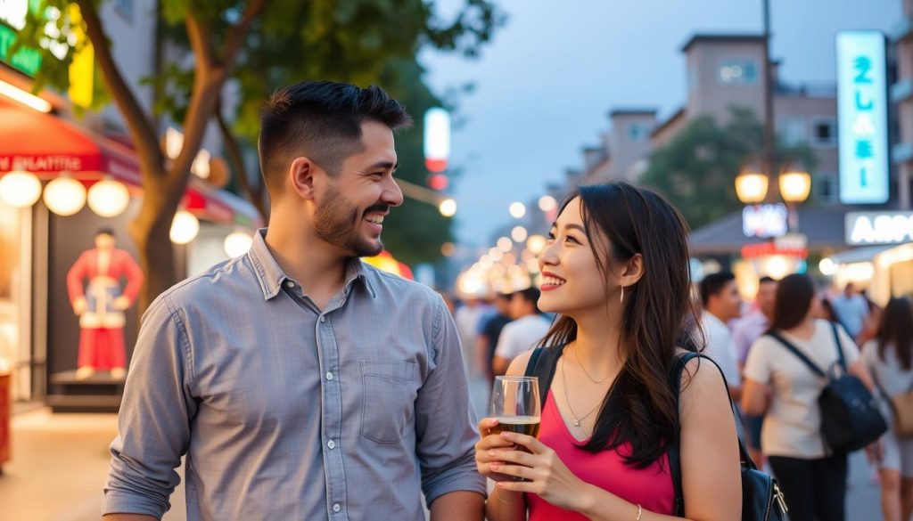Friends enjoying a budget-friendly stroll at Nguyen Hue Walking Street Budget travel in Ho Chi Minh City