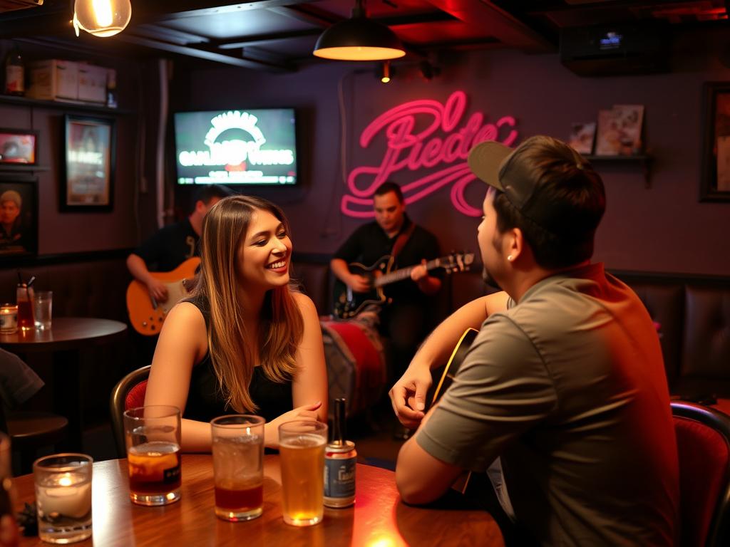 Live music in Manila Travelers enjoying live music at a bar in Manila