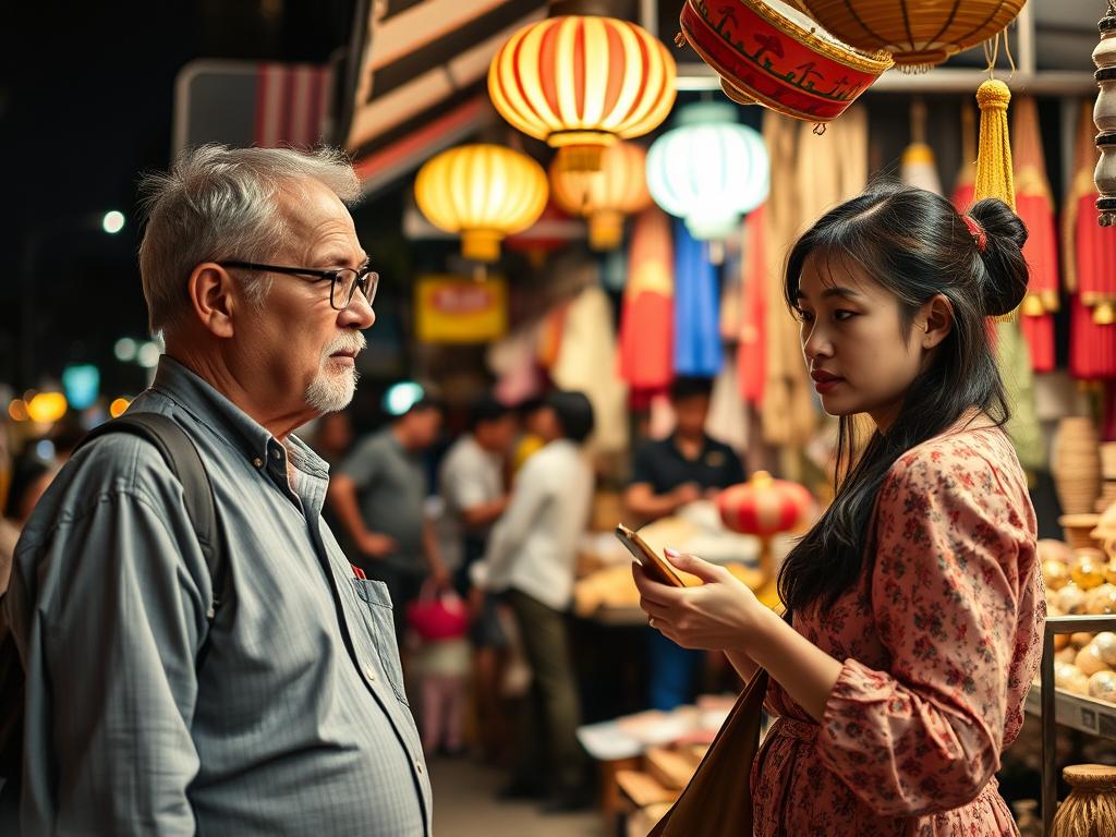 Travelers at the Night Market