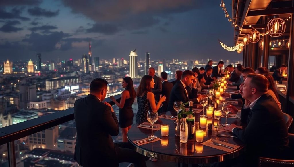 Elegant rooftop bar in Hanoi with city views