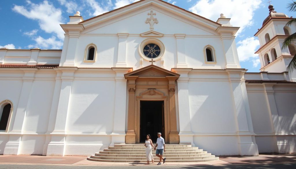 Holy Rosary Parish Church in Angeles City with colonial architecture Holy Rosary Parish Church in Angeles City with colonial architecture