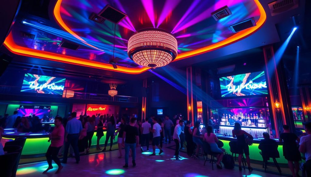 Interior of Illuzion nightclub in Patong, a popular venue for meeting people in Phuket Interior of Illuzion nightclub in Patong, a popular venue for meeting people in Phuket
