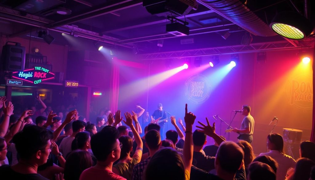 Live band performing at Hanoi Rock City
