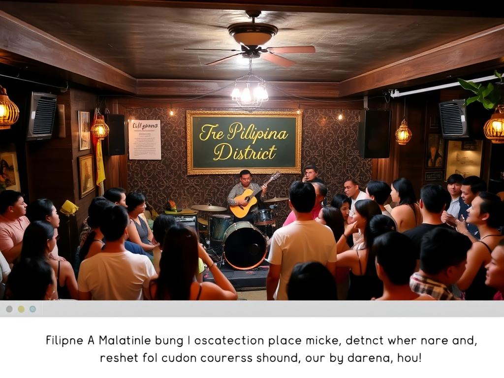 Live music venue in Malate with local band performing and diverse crowd enjoying the atmosphere
