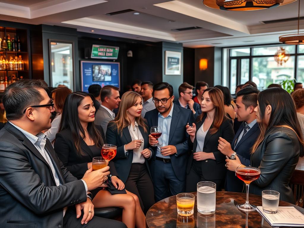Expats and locals socializing at a Tay Ho bar