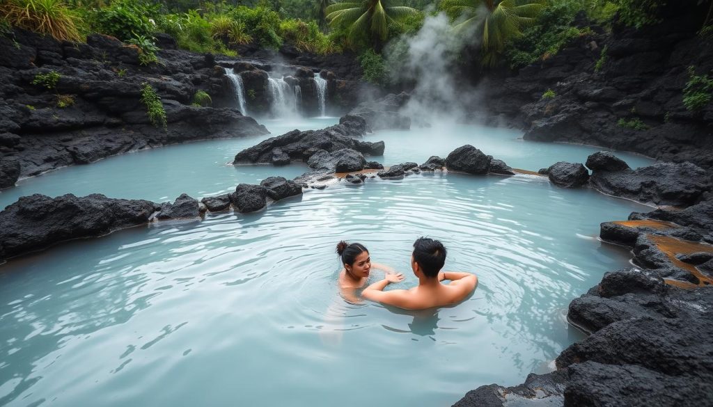 Natural hot springs at Puning with volcanic sand bath treatment Natural hot springs at Puning with volcanic sand bath treatment