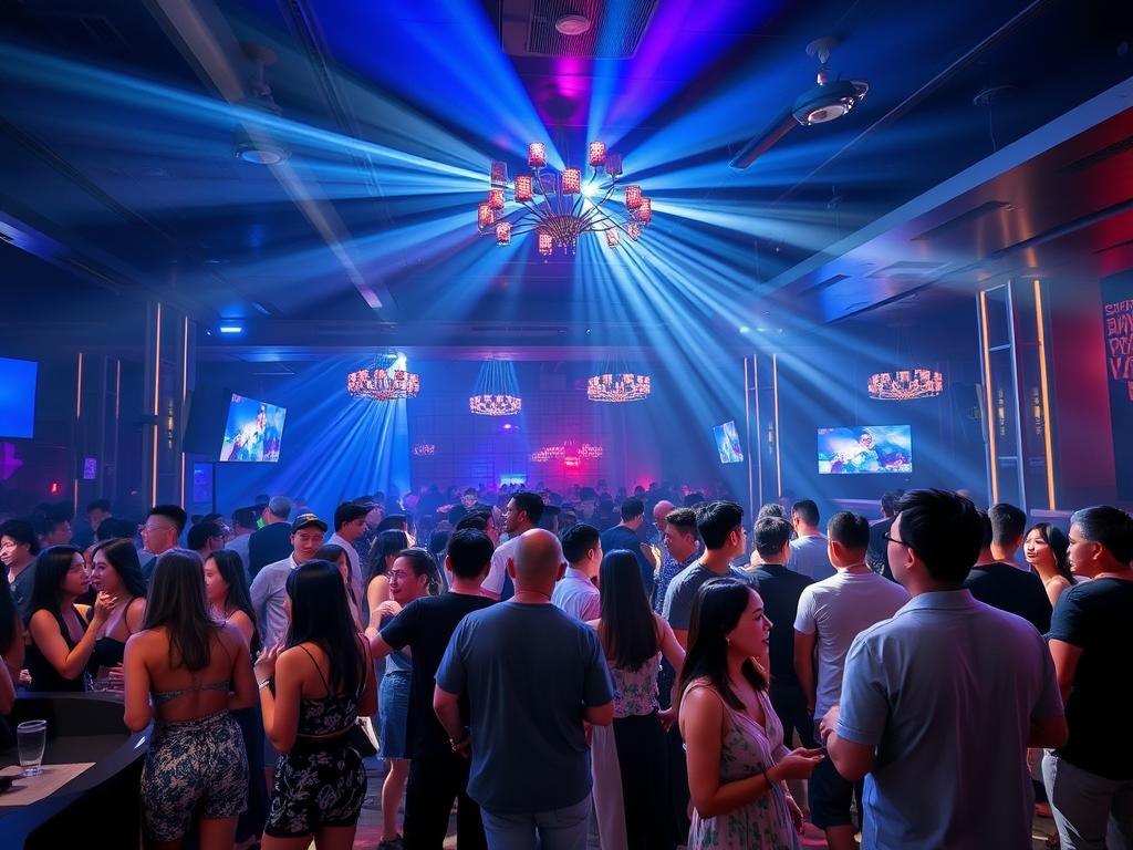 Nightclub in Da Nang with modern interior and mixed local and international crowd