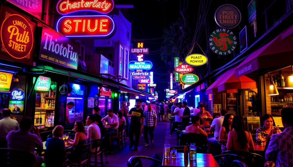 Nightlife scene at Pub Street in Siem Reap Nightlife scene at Pub Street in Siem Reap