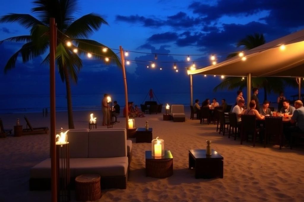 Otres Beach bar in Sihanoukville showing relaxed Cambodia nightlife