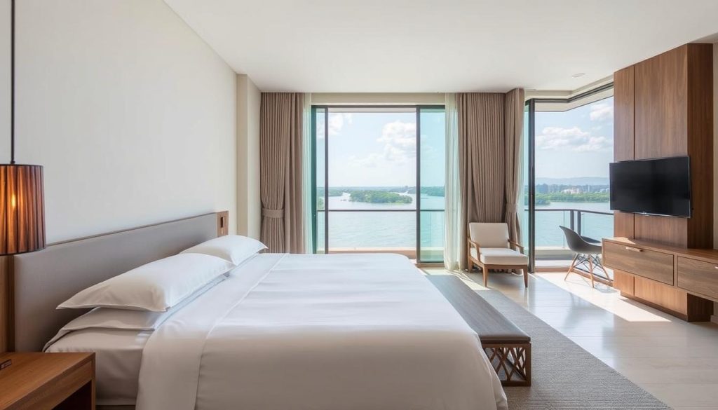 Riverside suite at The Balé Phnom Penh with Mekong River views, best hotels Cambodia