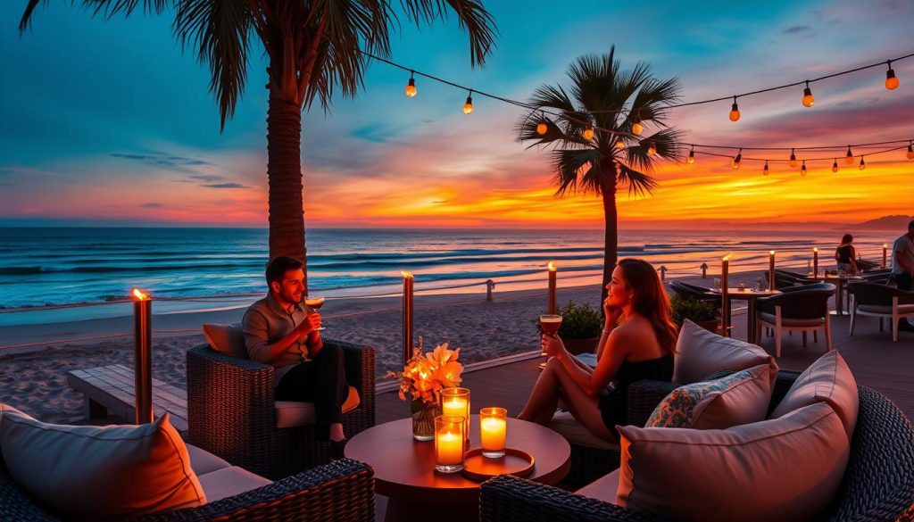 Beachfront lounge in Da Nang at sunset