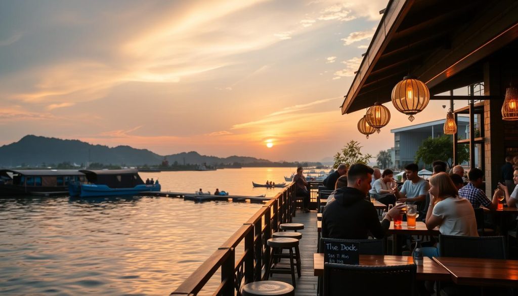 Sunset view at The Dock bar