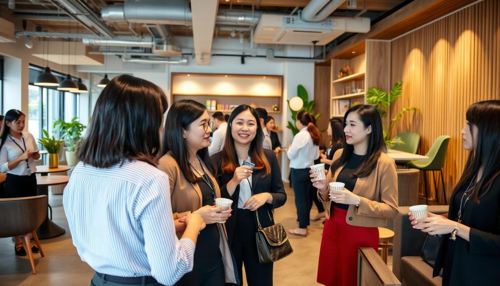 Young professional travelers networking at Toong coworking space in Hanoi Young professional travelers networking at Toong coworking space in Hanoi