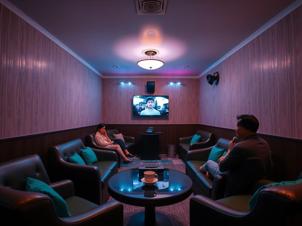 KTV lounge in the Philippines with private rooms and karaoke equipment